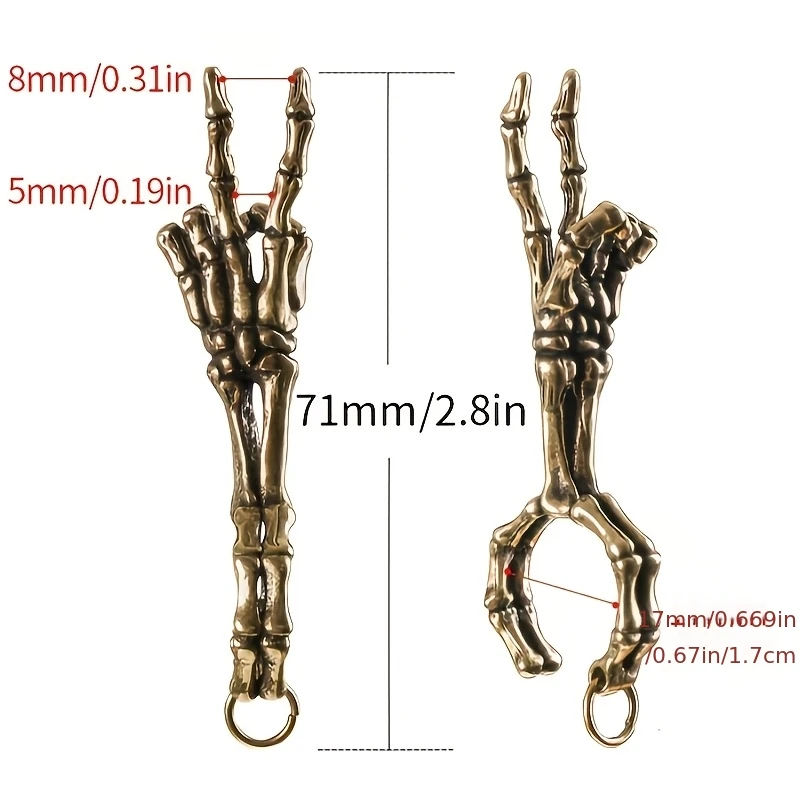 2pcs Vintage Skull Hand Cigarette Holder Ring, Anti-Yellowing Finger Clip Cigarette Holder, Fashionable Unisex Cigarette Ring