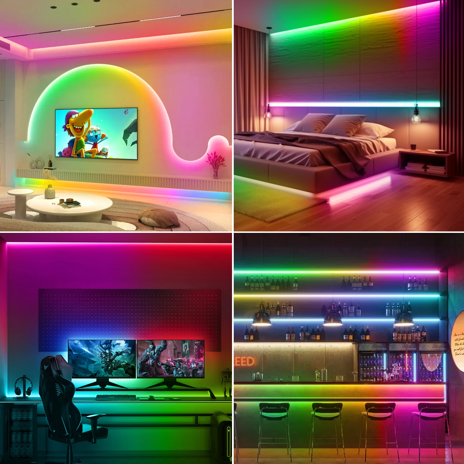 Taśma LED 5V USB RGBIC, 2M 3M 5M IP65 Wodoodporna lampa LED do telewizora z aplikacją Bluetooth i pilotem do podświetlenia dekoracyjnego