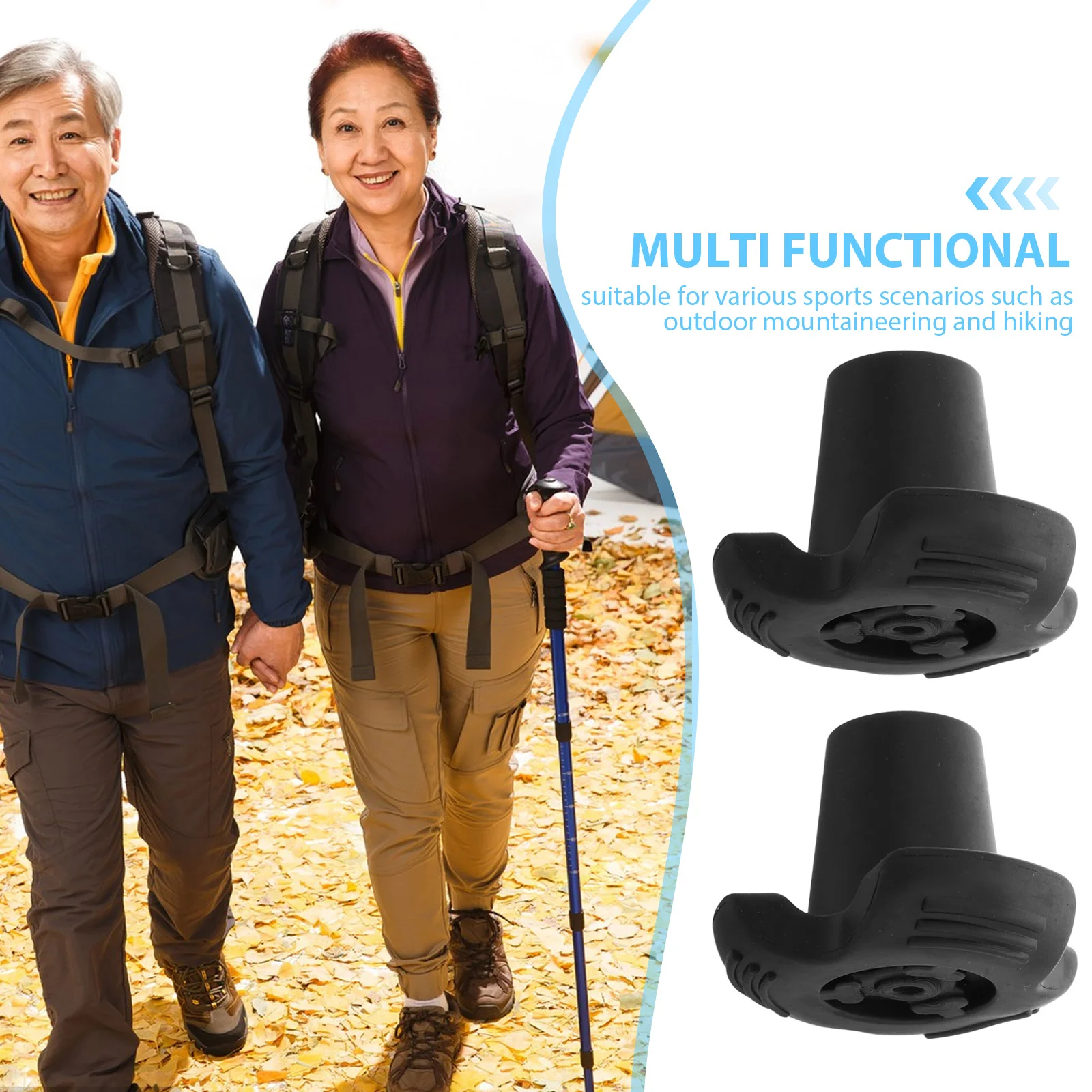 ปลอกยางสำหรับไม้เท้าเดินป่า 5 ชิ้น ปลอกหุ้มปลายไม้เท้าแบบเปลี่ยนได้ ใช้งานได้หลากหลาย ทนทาน ป้องกันการสึกหรอ