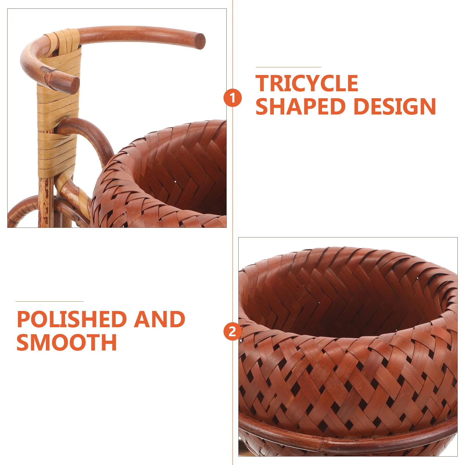 

Tricycle Woven Basket Bamboo Small Storage Decorative Basket for Baby Shower Wedding Party Favor Wedding Decoration