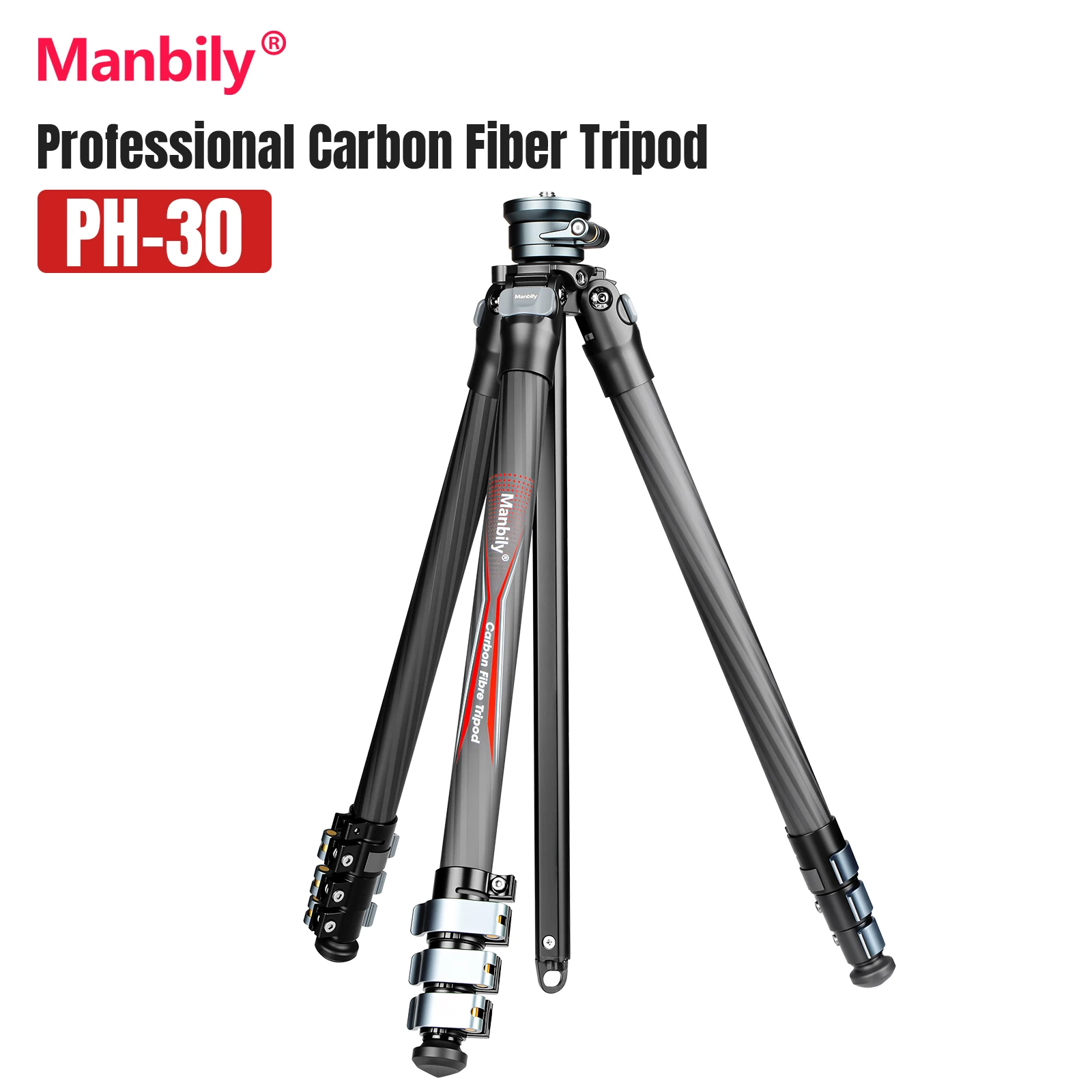 

Manbily PH-30 Professional Tripods Compact Carbon Fiber Travel Tripod Quick-Level For DSLR Camera Canon Nikon