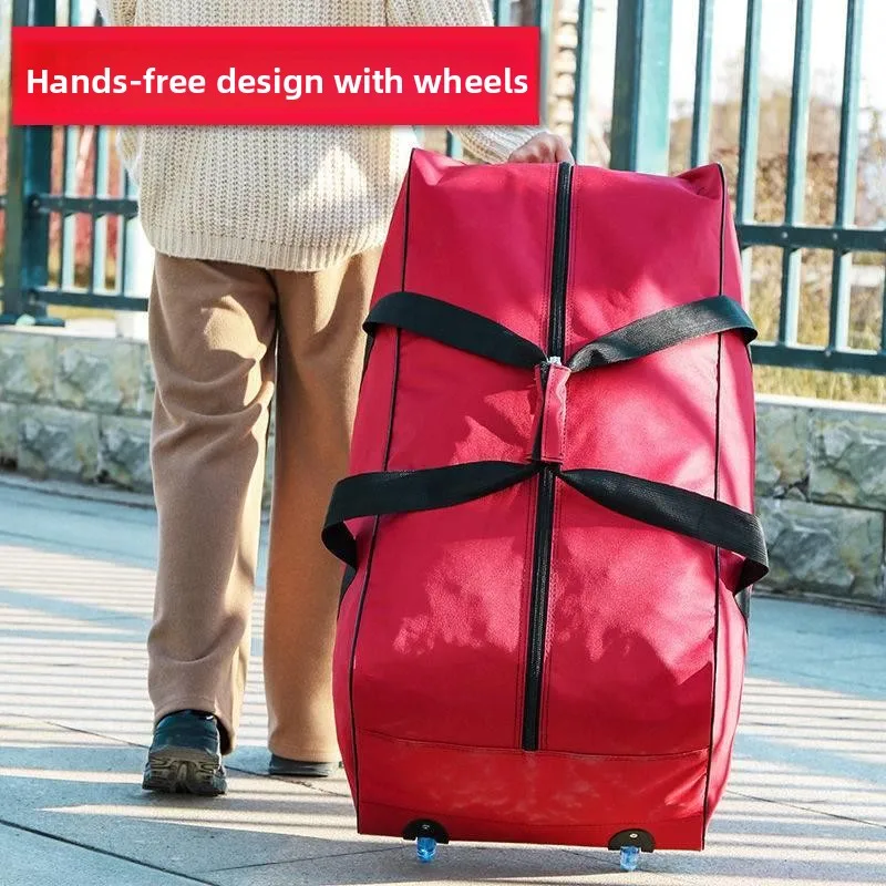 

Durable Lage Bag Cotton Quilt Moving Paing Bag Wheel-equipped Student orm Storage Bag Robust Lage Carrier