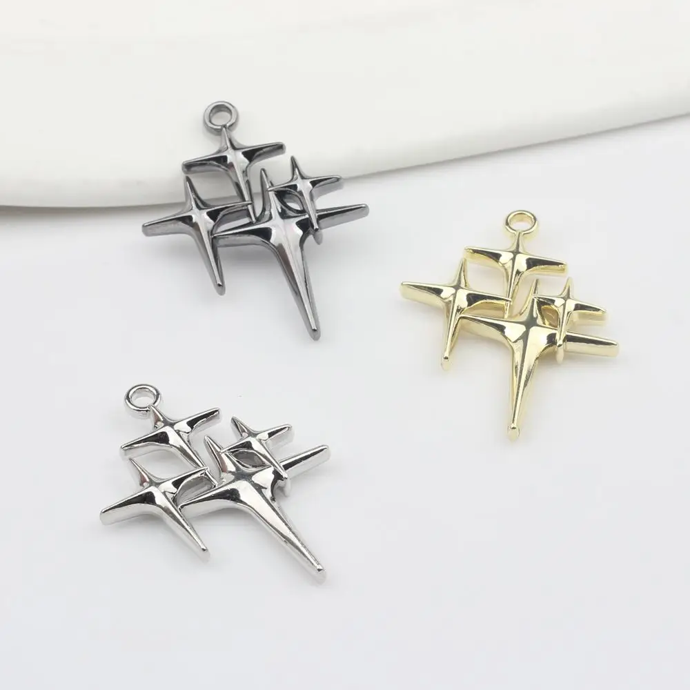 Zinc Alloy Simple creative star shape charm pendant 10pcs/lot For DIY Jewelry Making Finding Accessories