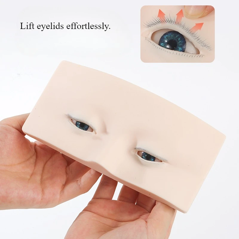 3-Layer Eyelash Extension Practice Head with Pre-Installed Lashes for Professional Training