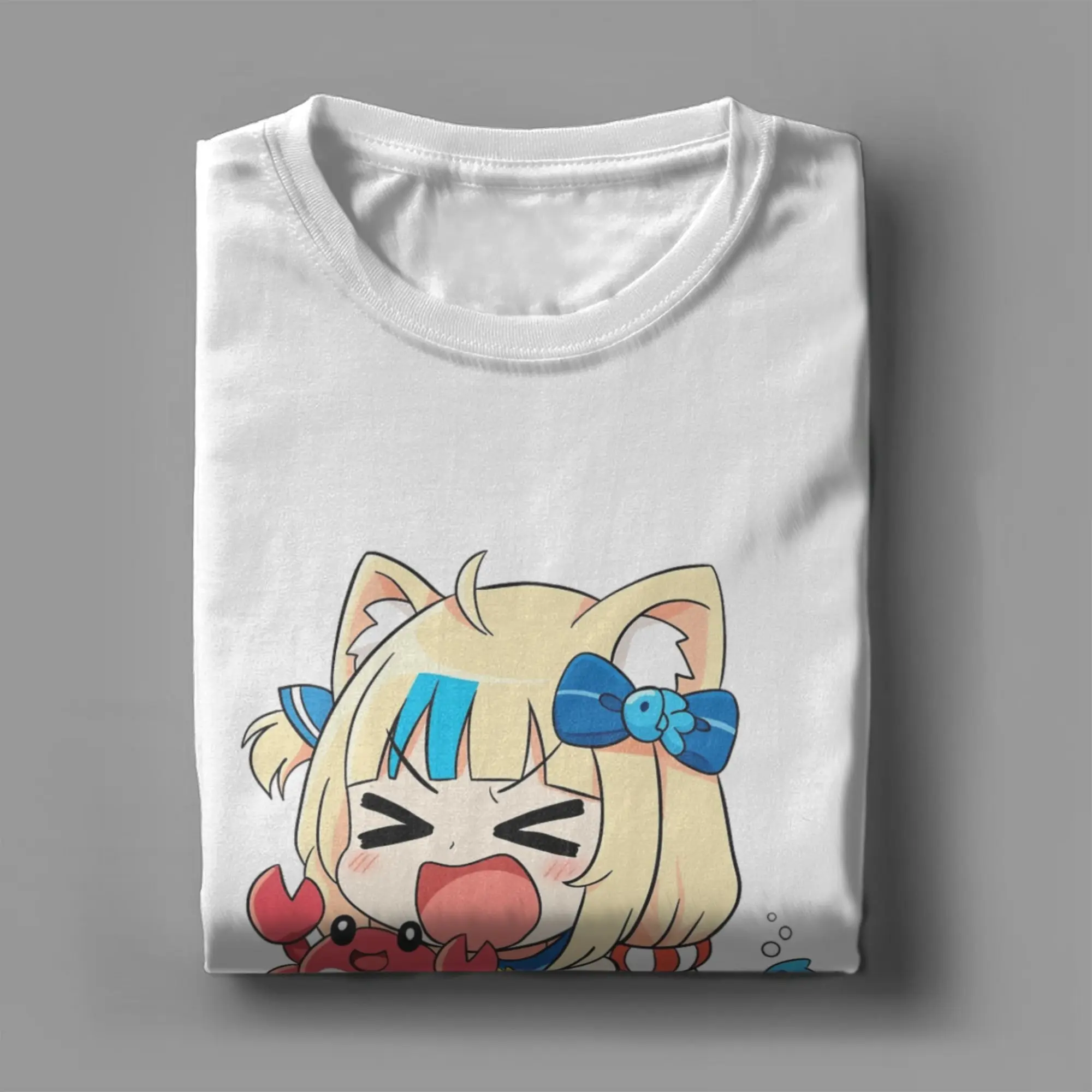 

Мужские футболки Sameko Saba Vtuber, хлопковые забавные футболки с круглым вырезом, футболка с короткими рукавами, одежда с графическим принтом