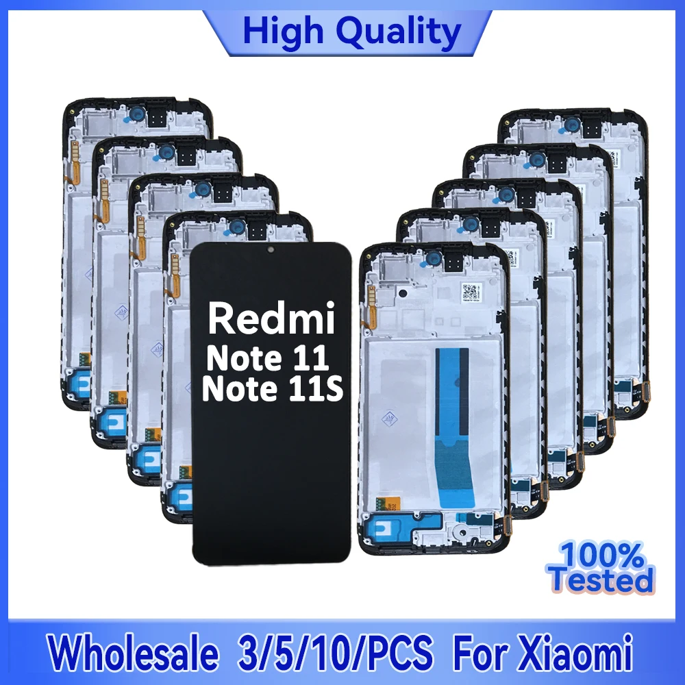

Wholesale 3/5/10 Pieces Lot For Xiaomi Redmi Note 11 LCD Screen Assembly Touch Display Compatible with Note 11S Models