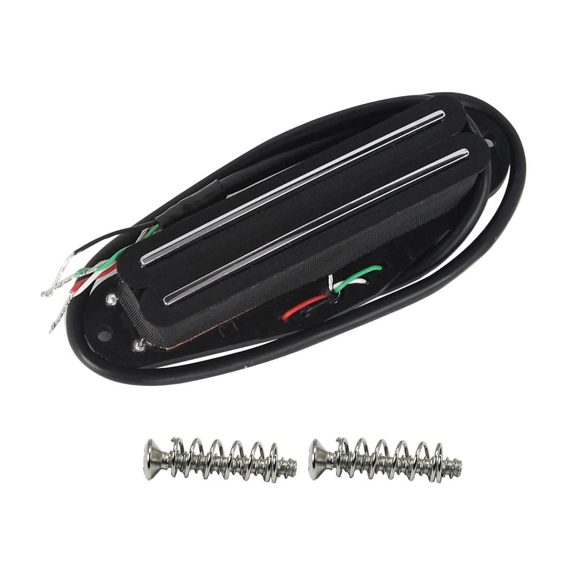 FLEOR 1PCS Ceramic Hot Dual Rails Pickup Pickup ST Electric Guitar Mini Humbucker Pickup Black 4 Wires