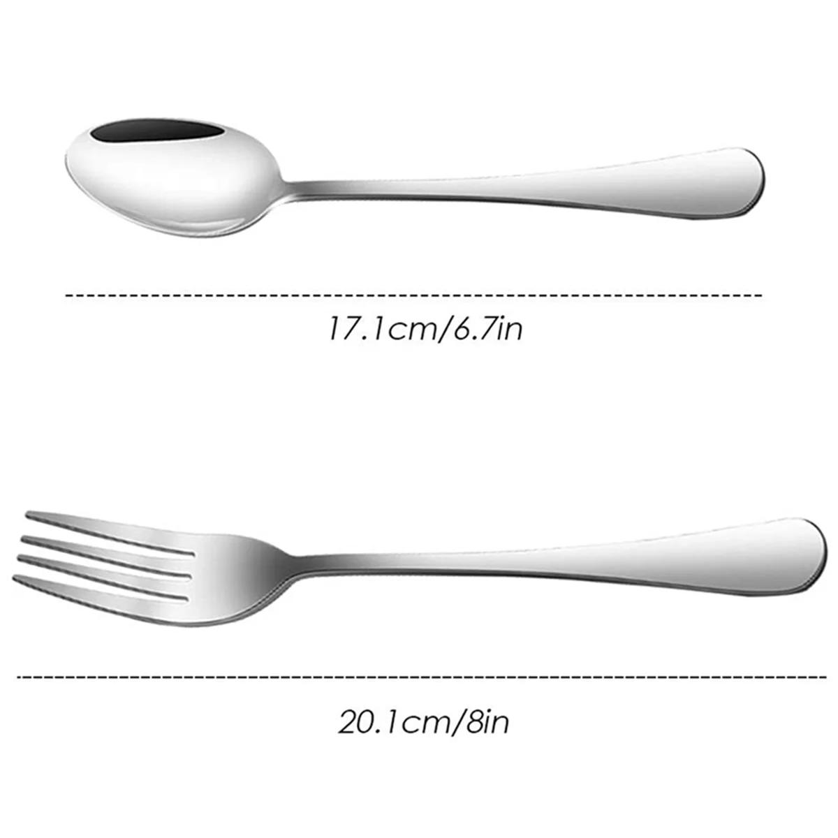 Set of 12, Stainless Steel Dinner Forks and Spoons, Find Top Heavy-Duty Forks (8 Inch) and Spoons (7 Inch) Cutlery Set