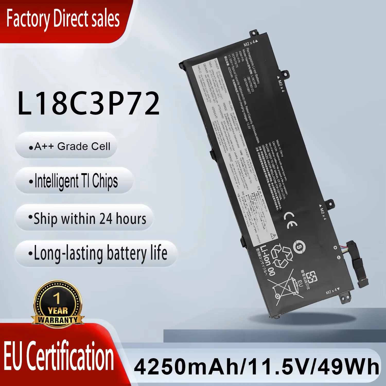 

High Capacity L18C3P72/L18L3P73/L18M3P73/L18M3P74 Battery For Lenovo ThinkPad T14 Gen1/Gen2 T490 T495 P14s (02DL007 SB10K97646)