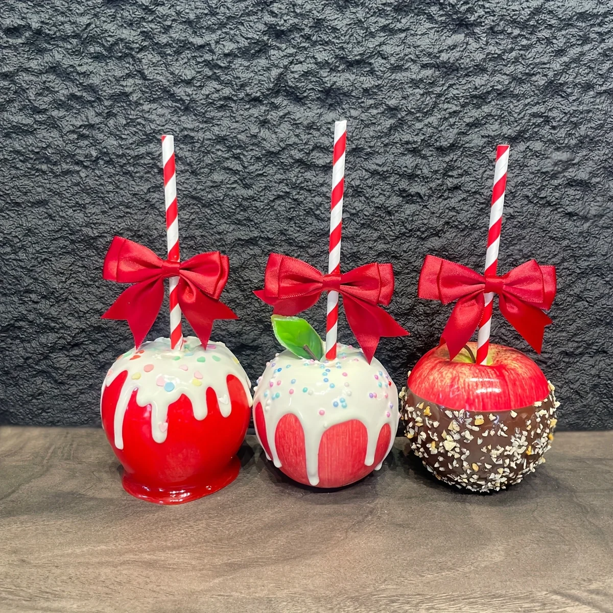 Artificial Christmas Goliday Fake Apple Autumn Decoration Fake Candy Apple Simulation Caramel Apple Wedding Home Decor