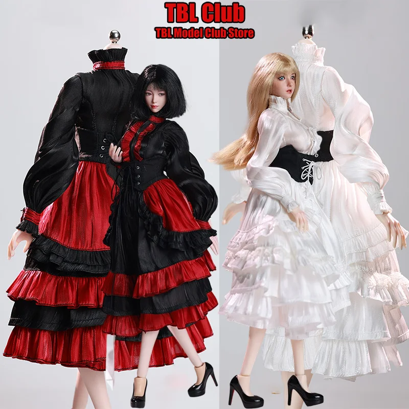 

Белое вечернее платье в масштабе 1/6, готическое черно-красное длинное платье, женская одежда для 12-дюймовой фигурки солдата ACG-50 A/B