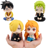 9.5cm ONE PIECE Anime Figure Look Up Luffy/Zoro Action Figure Q Version Kawaii Nami/Sanji Figurine PVC Collection Model Toys