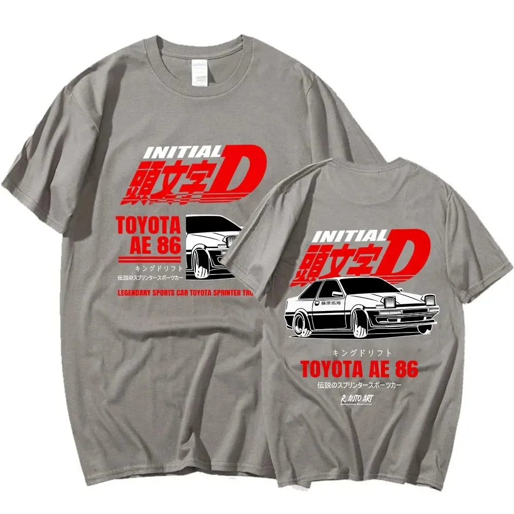 Takumi Fujiwara R34 Skyline GTR JDM Oversized Cotton Short Sleeve T Shirt Summer Mens T-shirt Anime Initial D Drift AE86 T-shirt