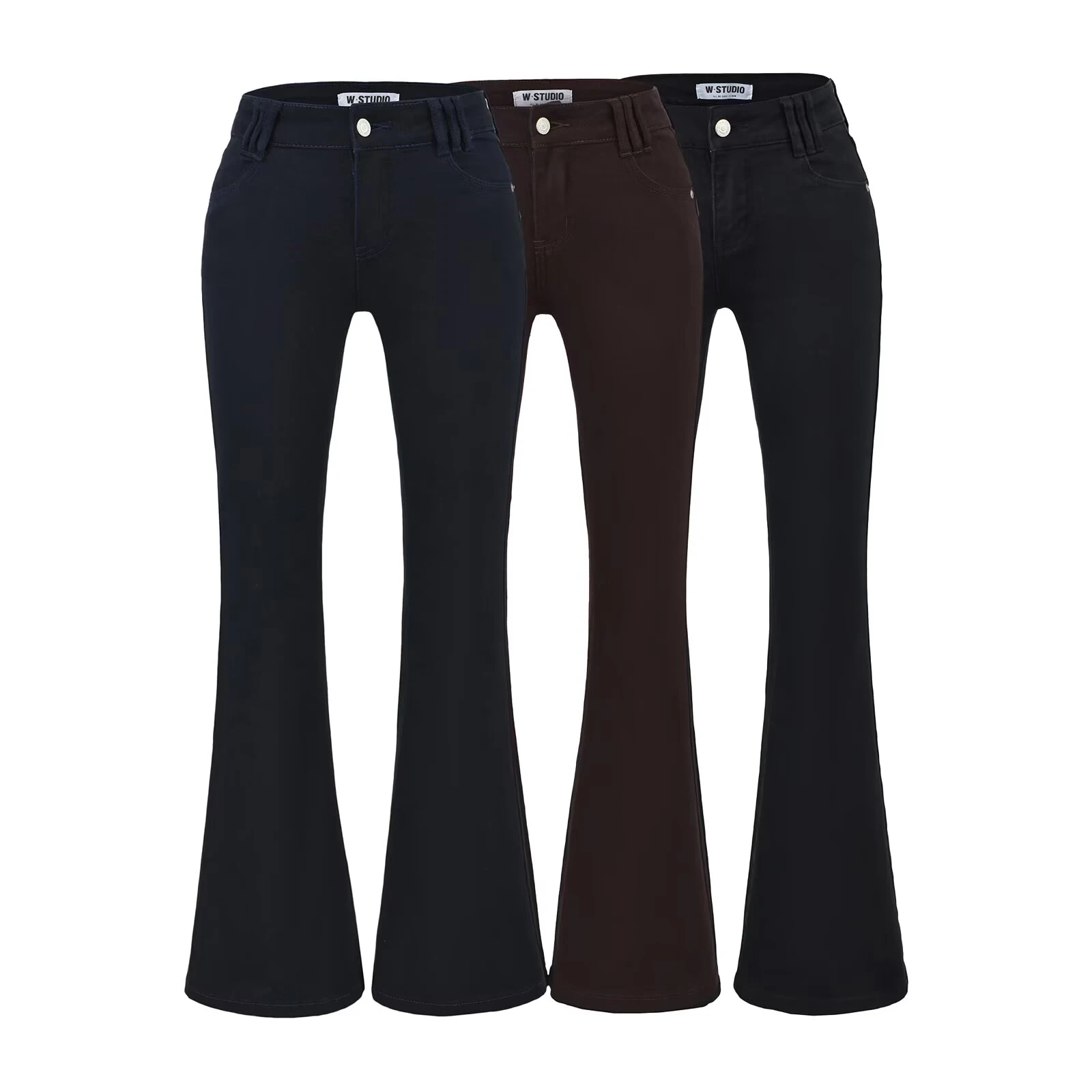 

American retro mid low waist micro flared jeans for women in autumn versatile and slim fit slim and long legs casual pants