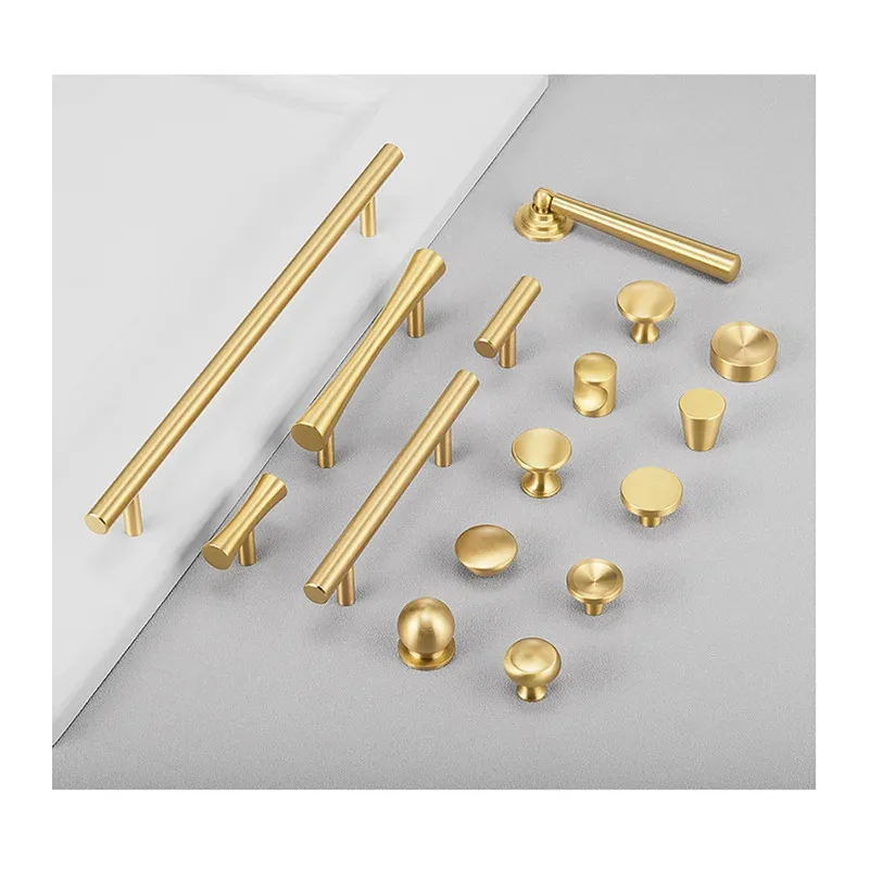 Single Hole Cabinet Handle 13.5-50mm Pure Brass Modern Simple Wardrobe Drawer Pull