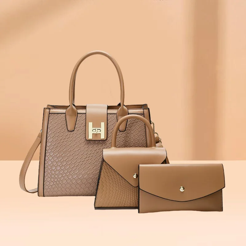 Women's Handbags 2026 New Fashion Ladies' Shoulder Bag, Tote Bag, and Handbag Three-Piece Set – Perfect Thanksgiving Gift