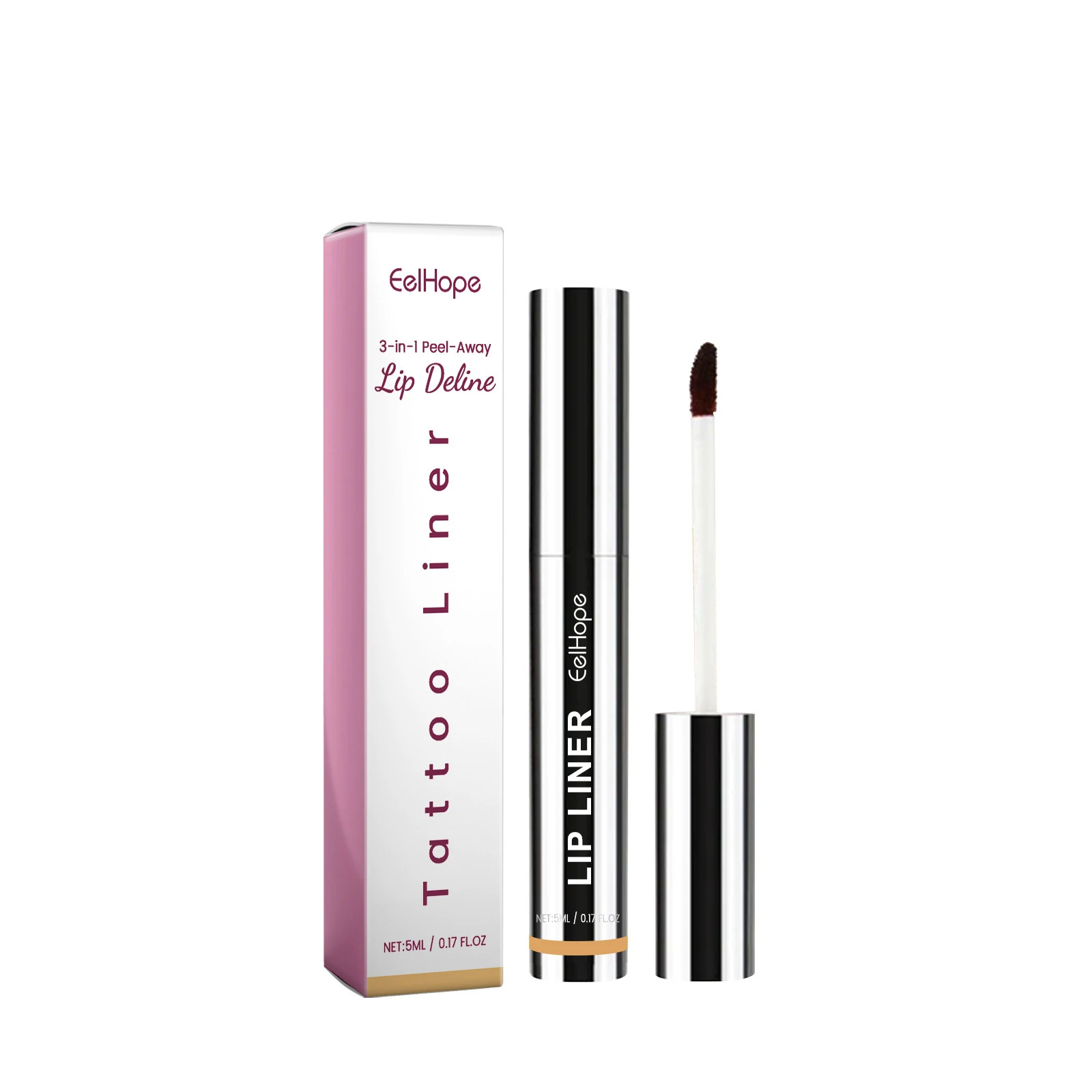 Peel Off Brown Lip Liner Long Lasting Stain Moisturizing Waterproof Highly Pigmented Make Up Liquid Lip Contour Tint Cosmetics