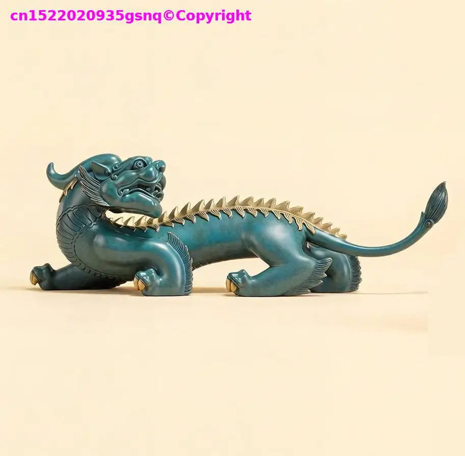 TOP Lucky attracting Wealth Mascot Auspicious Dragon Pi Xiu copper carving Room Company office bar club home FENG SHUI ornament