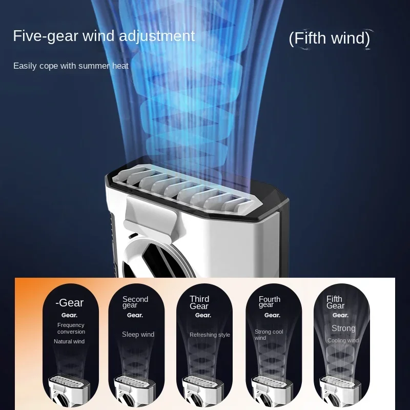 مروحة محمولة معلقة على الخصر ، رياح قوية ، صغيرة ، بنك متعدد الوظائف ، في الهواء الطلق ، تعليق الرقبة ،