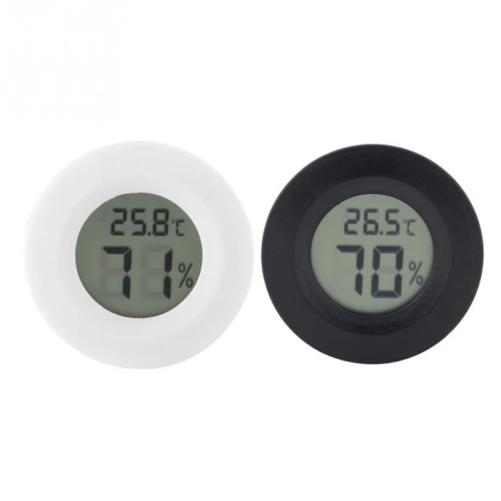 5PC Round Digital Hygrometer Thermometer Embedded Electronic Digital Hygrometer Acrylic Reptile Pet Humidity Meter for Pet Store