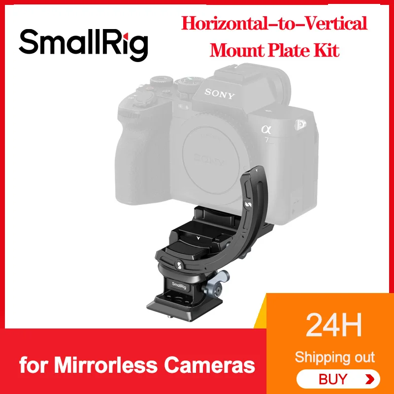 Smallrig Horizontal-to-Vertical Mount Plate Kit for Mirrorless Cameras 4349 For Sony FUJIFILM Nikon Canon Panasonic EOS R10 Z30