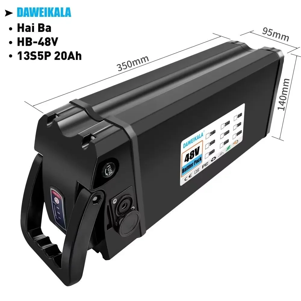 48V 20Ah Haiba bike Battery Pack Lithium Battery For MX21 AOSTIRMOTOR A20 Folding Electric Bicycle