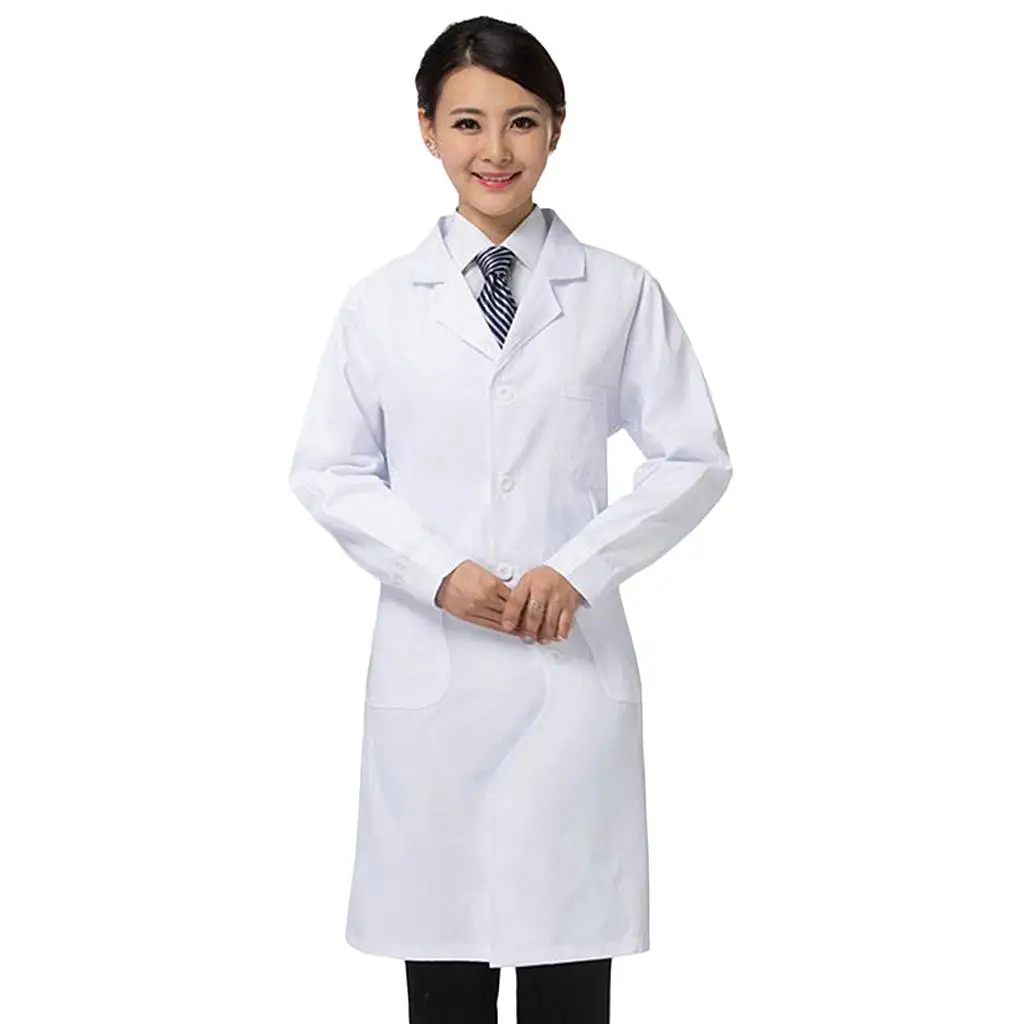 Unisex manga comprida uniformes médicos, jaqueta branca, esfrega, casaco de laboratório, manga curta, enfermeira, médico, branco, hospital, moda