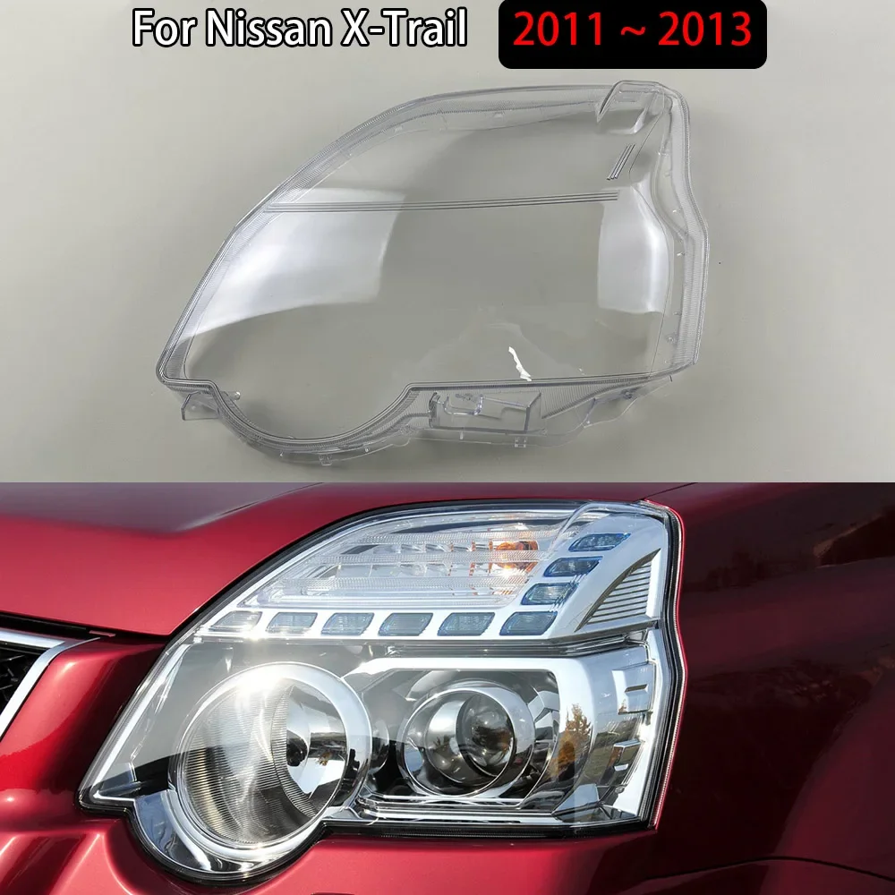 

For Nissan X-Trail 2011 2012 2013 Transparent Headlamp Lamp Shell Lens Headlight Cover Plexiglass Replace Original Lampshade