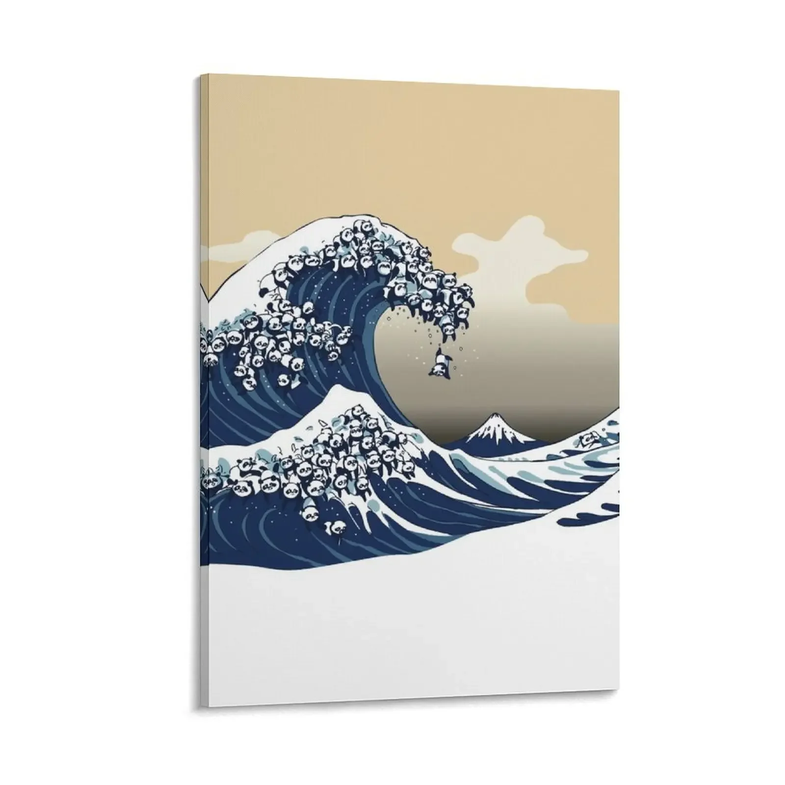 

The Great Wave of Pandas Canvas Painting Posters on the wall interior paintings Paintings on the wall decorative wall canvases