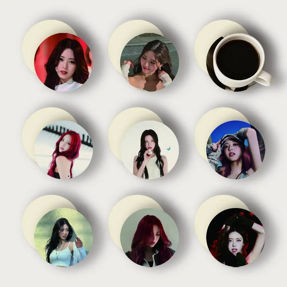 Singer Y-Yuna 2D Wooden Coasters Heat Resistant Non-Slip Holiday Birthday Gift Durable