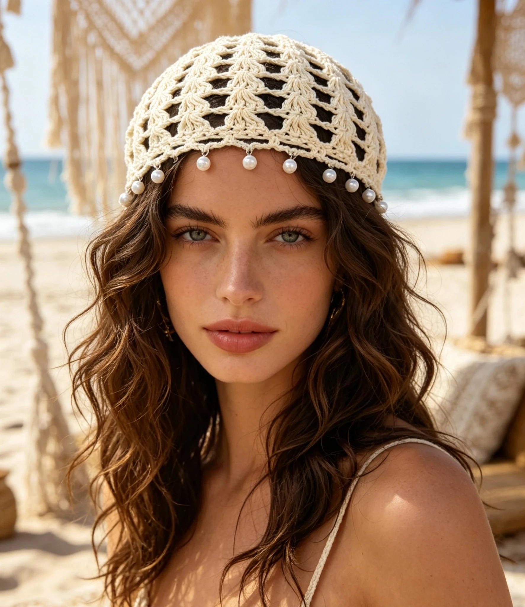 1pc Summer Autumn Fashion Hollow Knitted Hat New Ethnic Styl