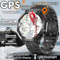 Military gps smart watch For huami amazfit T-Rex 3 built-in GPS flashlight compass altitude Ghatgpt Bluetooth call men's watch