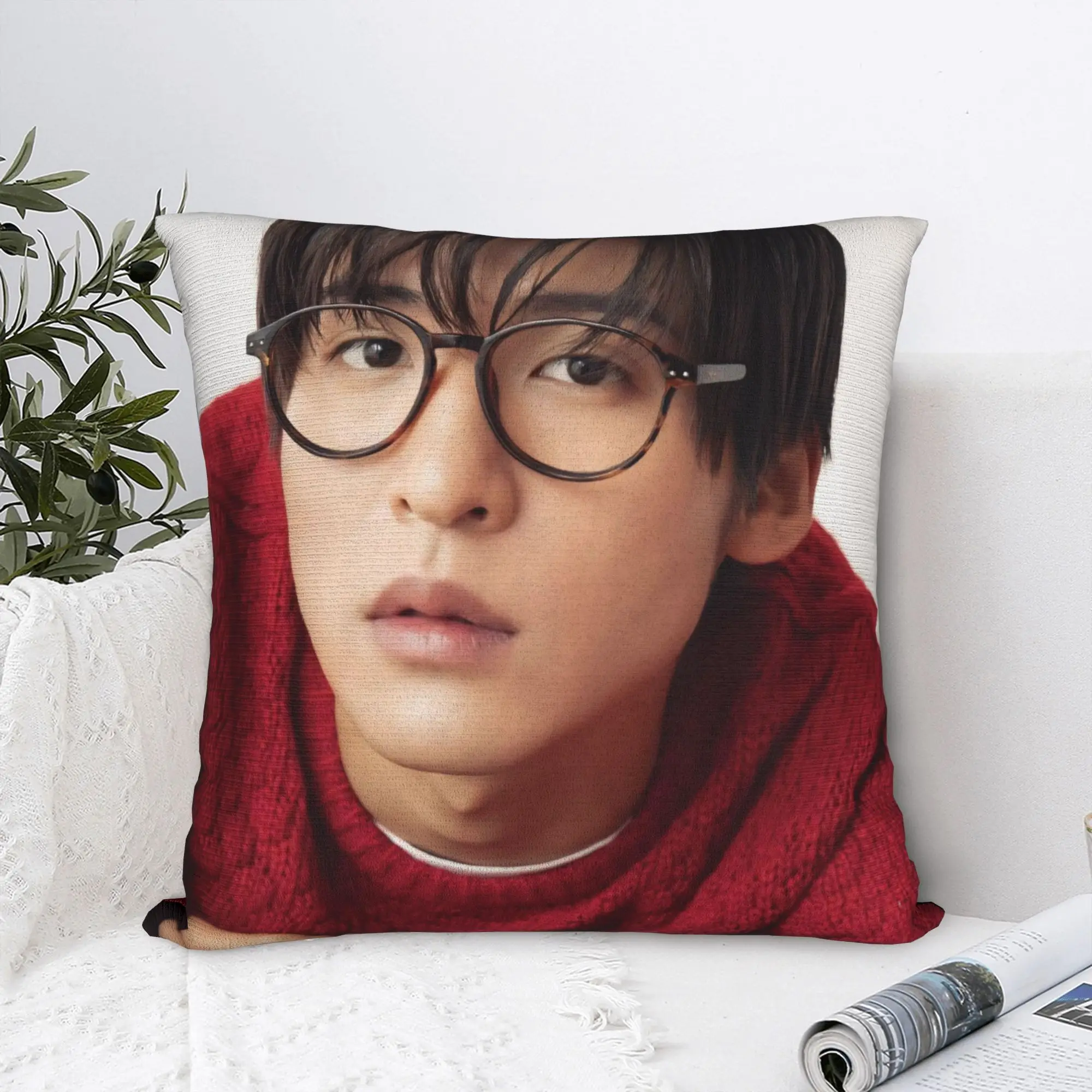 Ren Meguro Japanese Actor Square Pillow Cases  Cushion Cover Funny Zipper Decor Pillowcover for Sofa 45*45cm
