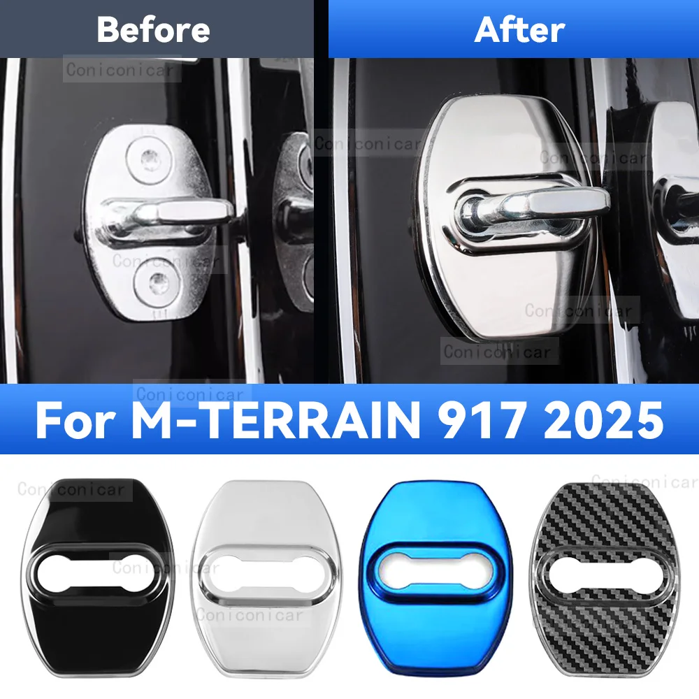 Car Door Lock Protector Cover Stainless Steel For M-TERRAIN 917 2025 Protect Buckle Anti-rust Decoration Accessories