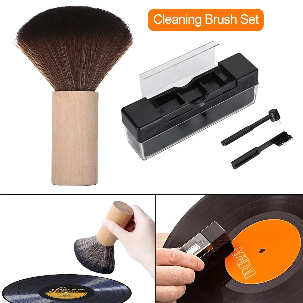 Vinyl Record Cleaner Kit Multifunctional Vinyl Record Dust Remover Brush Vinyl Records Cleaning Tool Turntable Player Accessory