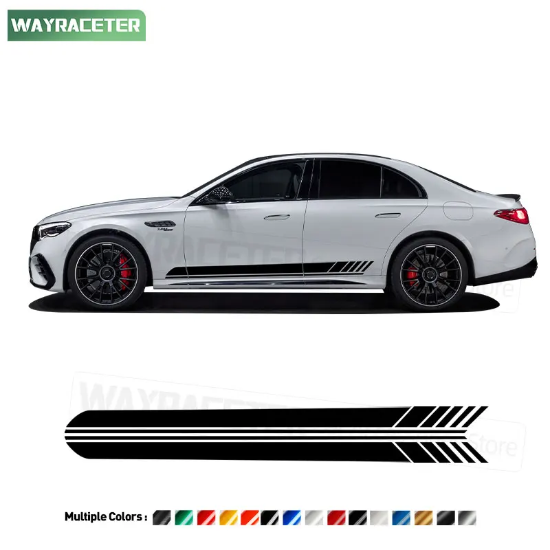 Edition 1 AMG Door Side Stripes Skirt Sticker Carbon Fiber Vinyl Decal For Mercedes Benz W214 E Class 2024 2025 S214 E53 E63