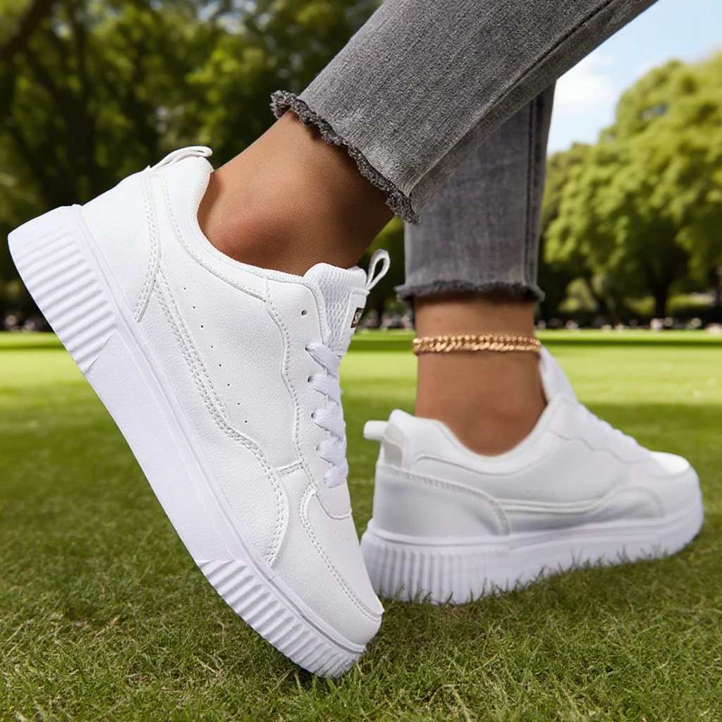 

Fashion Women Casual Shoes Breathable Walking Flat Shoes Sneakers White Female Footwear Sports Running Outdoor Walking For Men