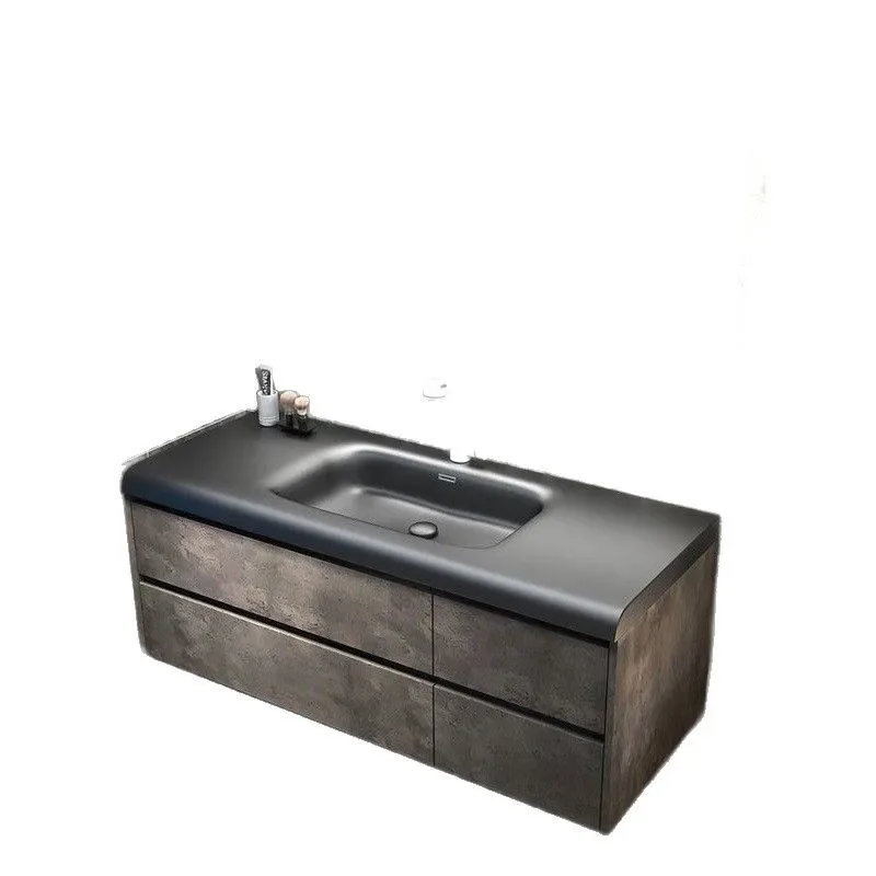 

Italian minimalist black wash basin bathroom cabinet combination bathroom washbasin washbasin bathroom smart basin hanging c