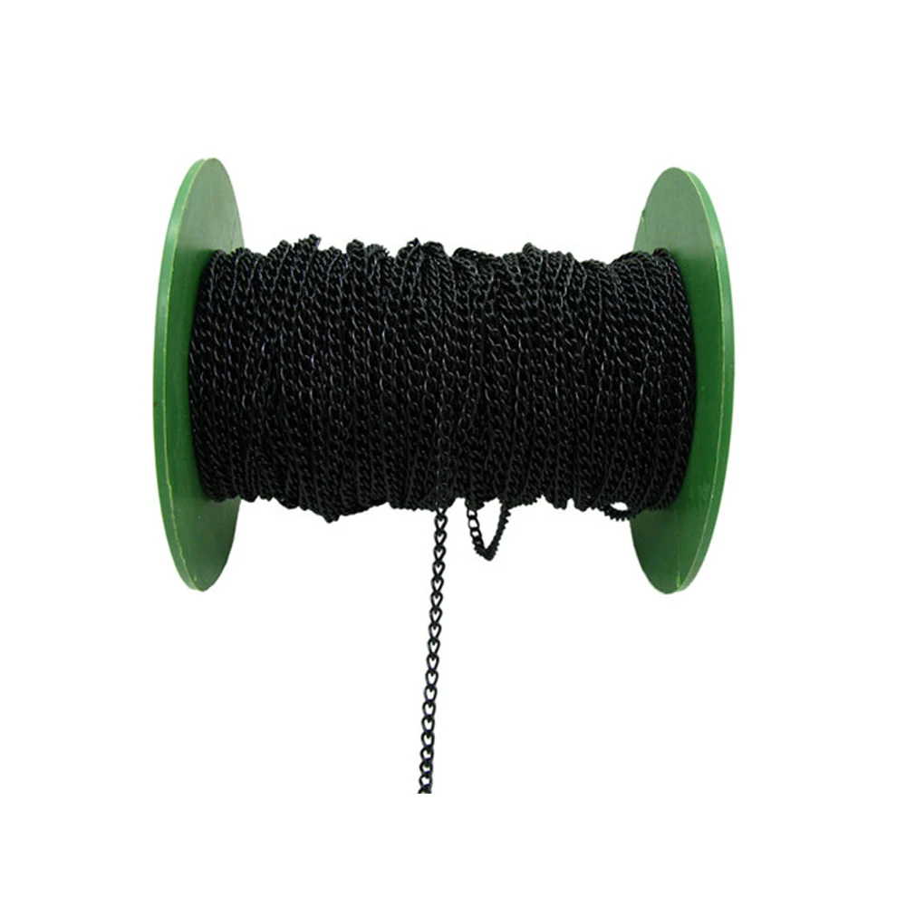 2 mt/los 2,5/3,5/4,5mm Breite Halskette Ketten Rhodium/Silber/Gunblack/Antike Bronze Farbe flache Kette für DIY Schmuck Machen