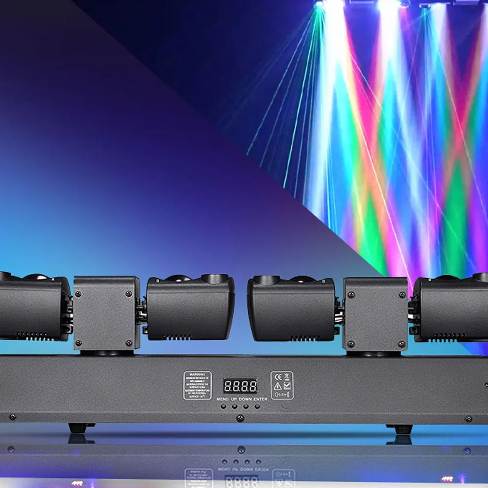 NEW 120W LED Disco Stage Light Rgbw DMX512 Sound Activated DJ Party Equipment Bar Strong Beam Lamp Club Dance Ambient Lighting