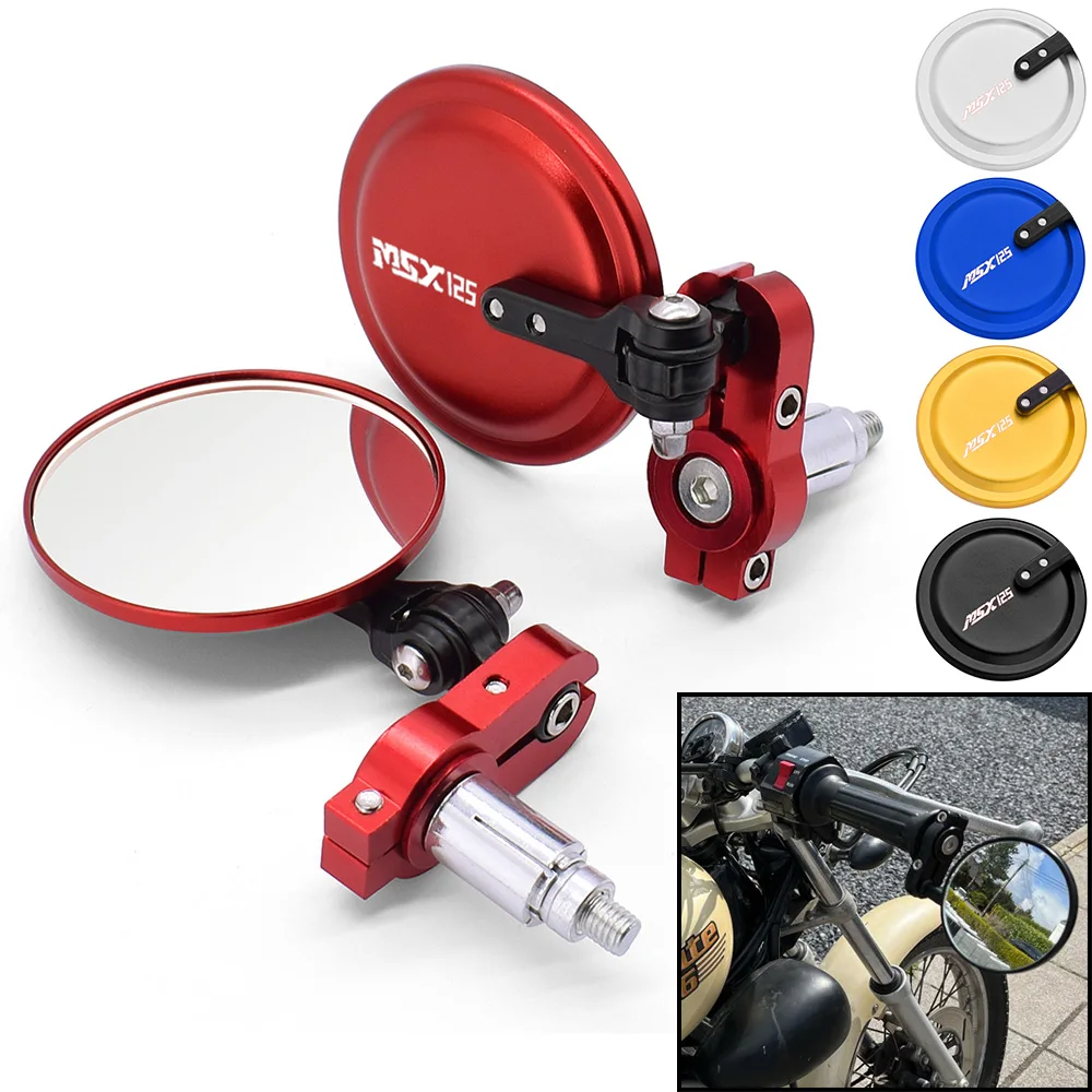 Motorcycle Mirrors Rearview Side Mirror Accessories Handle Bar End Mounting For HONDA MONKEY 125 MSX125 MSX 125 GROM