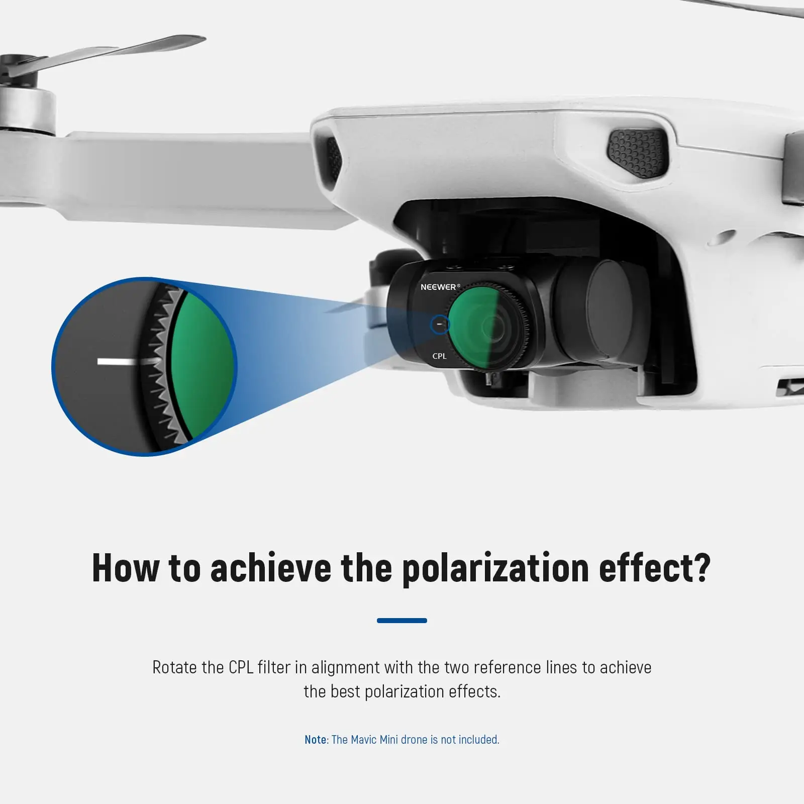 NEEWER 4 Pack ND Filter Set Multi Coated HD Optical Glass ND8+ND16+ND32+CPL Filter for DJI Mavic Mini Mini 2 Mini SE Mini 2SE