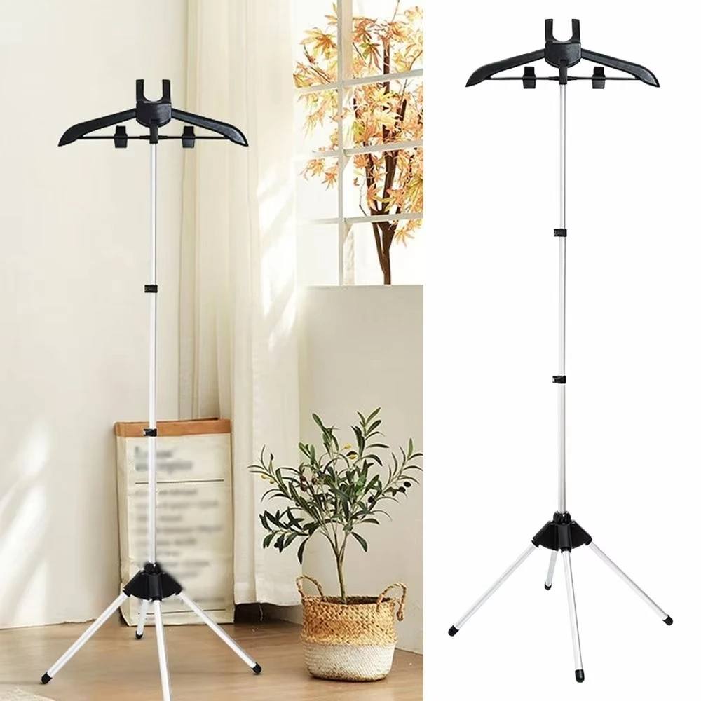 Foldable 160cm Adjustable Telescopic Standing Garment Steamer Rack Heavy Duty Hanger for Steaming Drying and Organizing Clothes