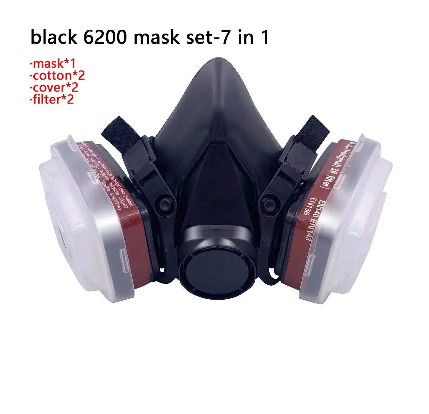 Black Reusable Respirator Anti-fog Transparent Goggles With Protective Mask Classic Style Spray Paint Painting Safety Black Mask