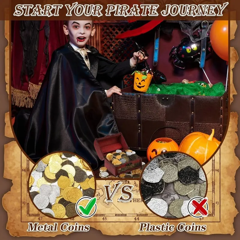 Roman Coin Decorations for Halloween Parties, Carnival Fairs, and Masquerade Balls, Perfect as Table Scatters and Giveaways.