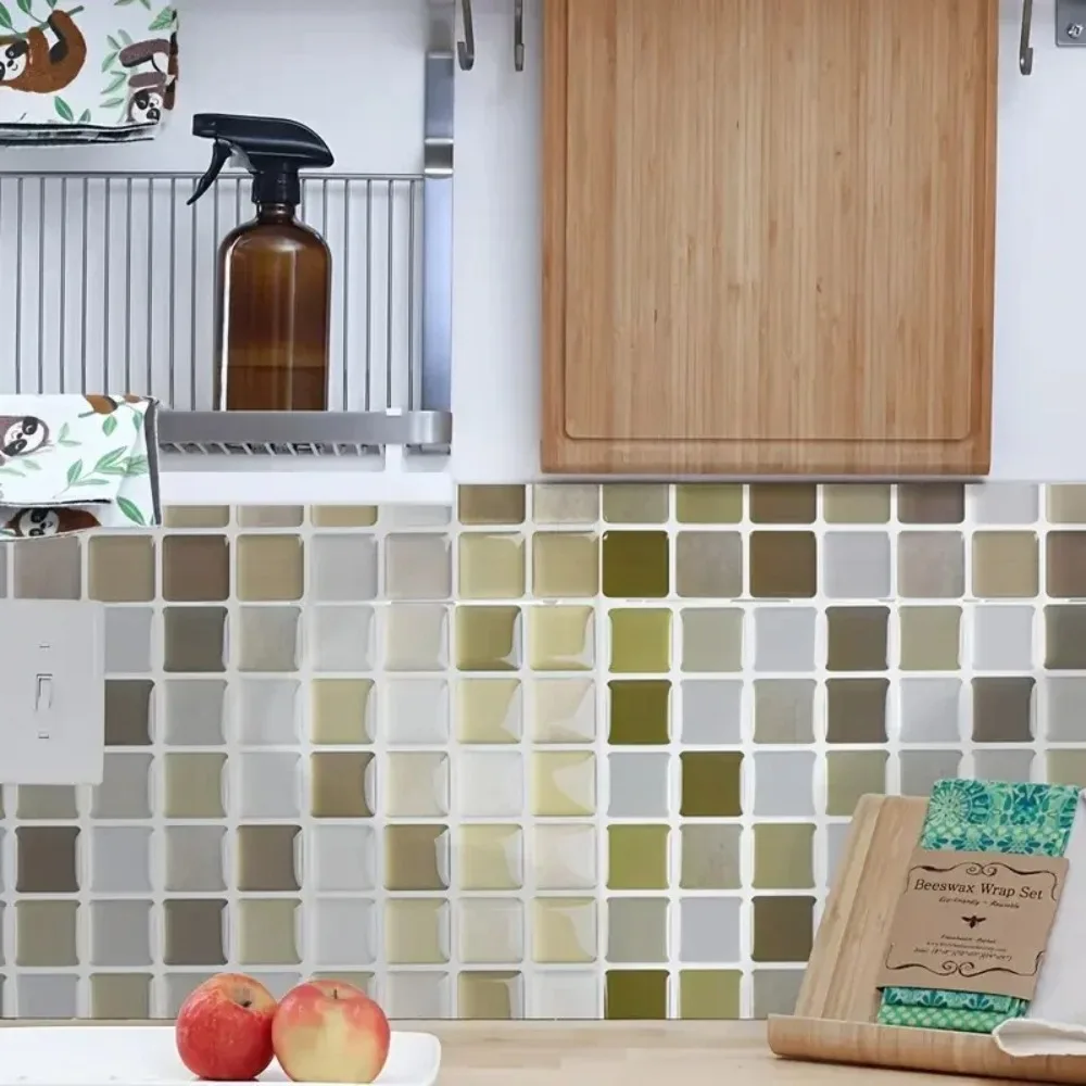 1pcs 3D Design Mosaic Tile Sticker Self-adhesive DIY Peel and Stick Backsplash Multifunction Removable