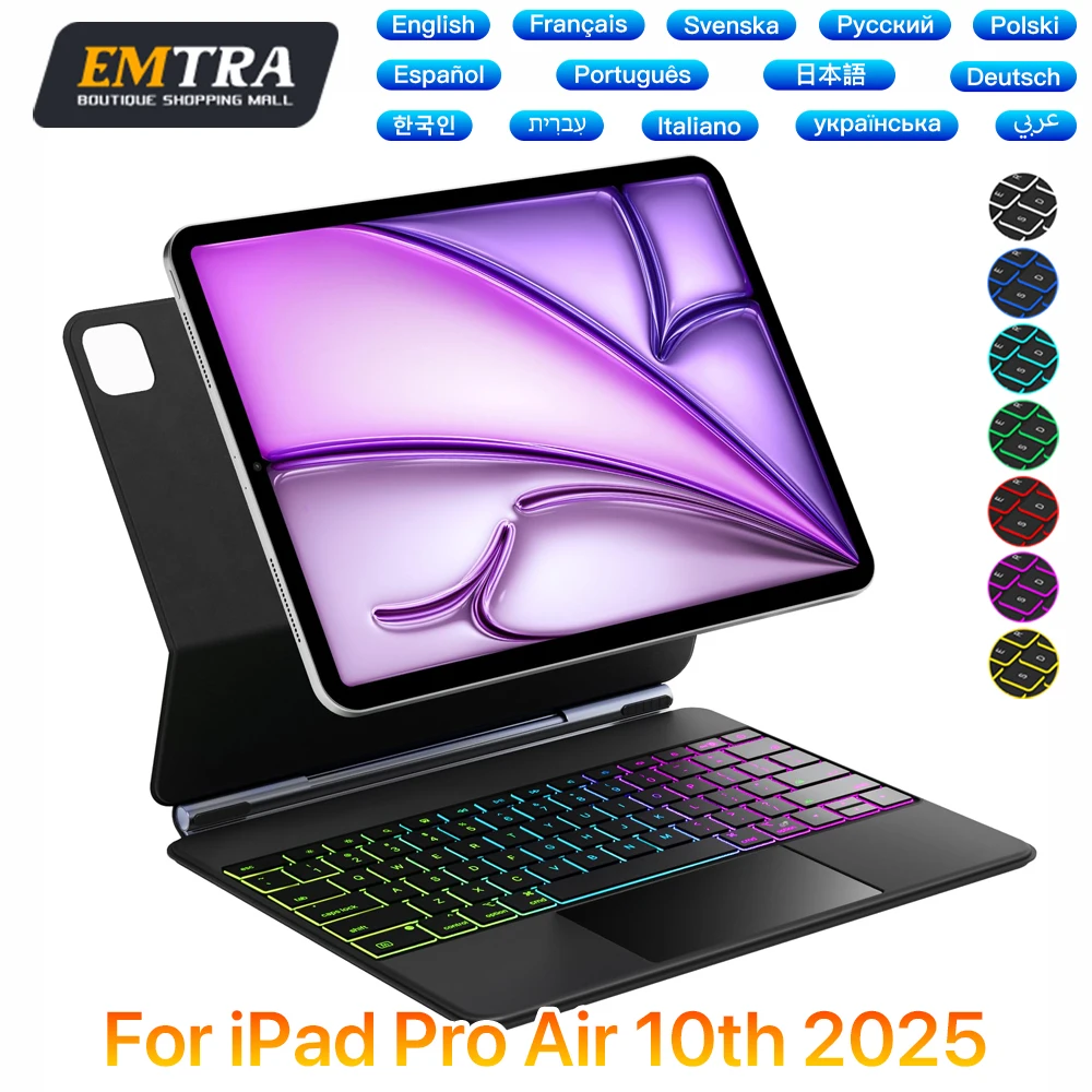 Tastiera magica per iPad 10a generazione Pro 12.9 6a 5a 4a 3a per iPad 12.9 Air 4 Air 5 M2 M3 Gen Smart Cover Custodie magnetiche