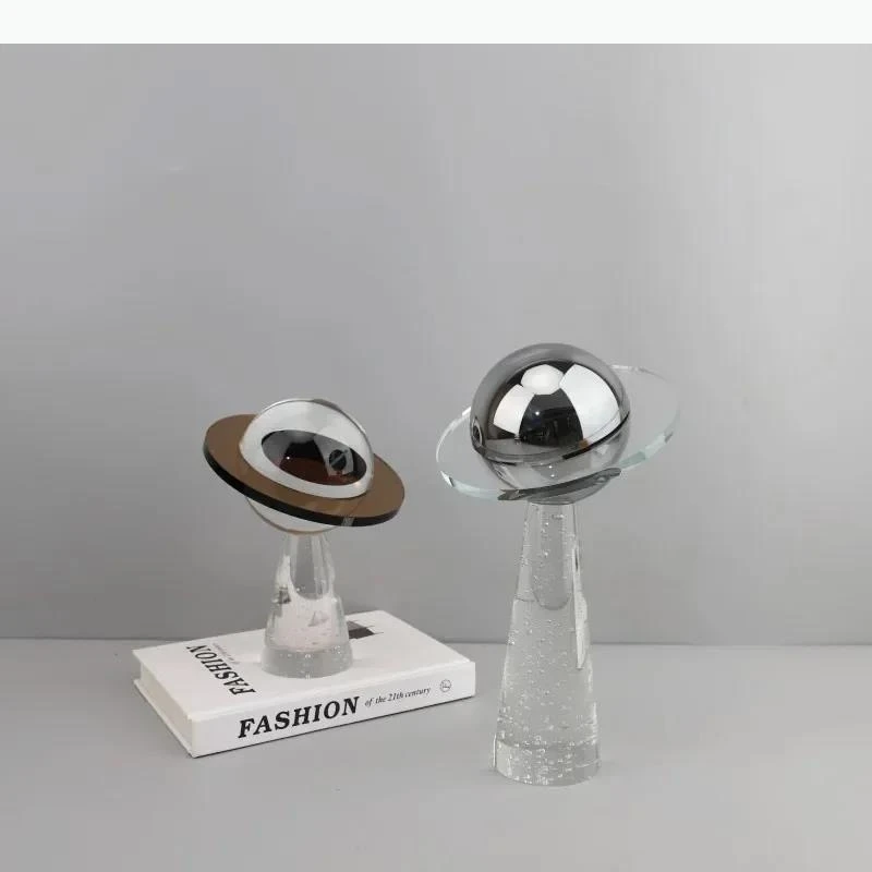 شفافة فقاعة كوكب تمثال مكتب الديكور هندسية خاتم نجمة النحت الحلي غرفة الديكور الجمالي