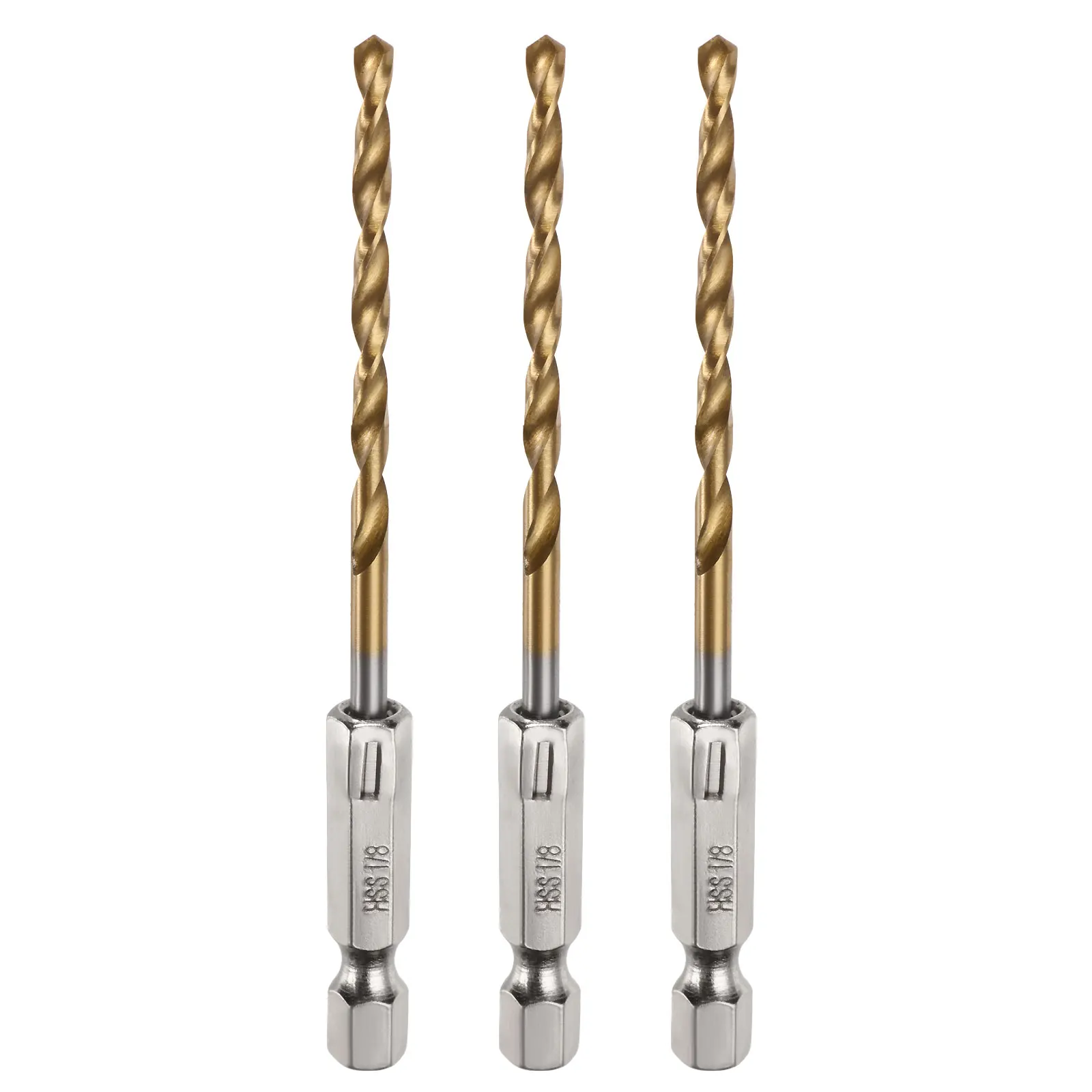 

3pcs 1/8" 1/16" M35 High Speed Steel Titanium Hex Twist Drill Bit with 1/4" Shank
