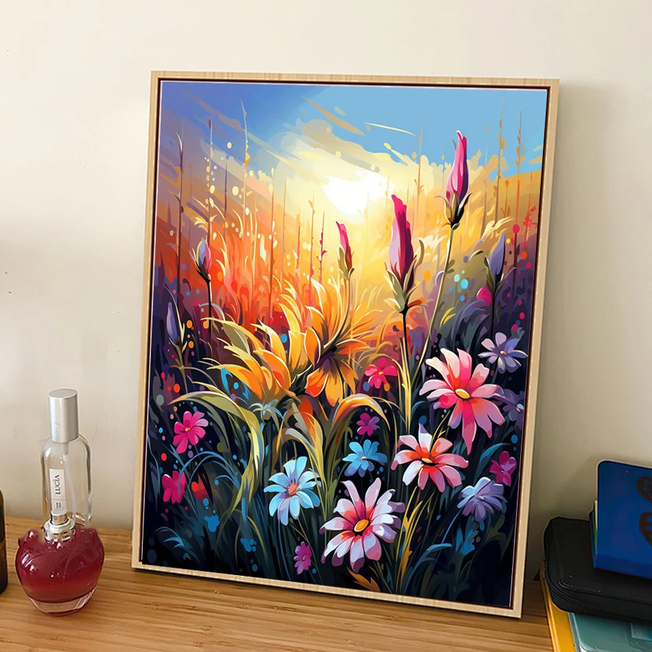 

SDOYUNO Painting By Number Novelties Flowers Color Markers Diy Crafts On Canvas gift Handmade Set Kit Artwork Decoration Home